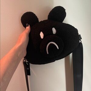 NWT Lazy Oaf Happy Sad Bear Crossbody